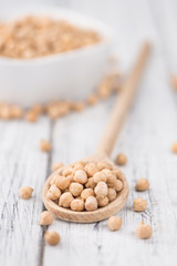 Chickpeas close-up shot, selective focus