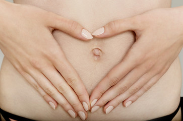 Heart symbol on belly