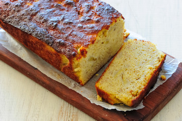 delicious homemade banana bread, fresh baked