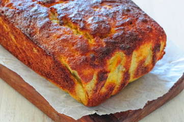 delicious homemade banana bread, fresh baked