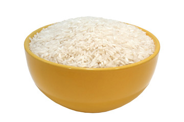 rice closeup on white background