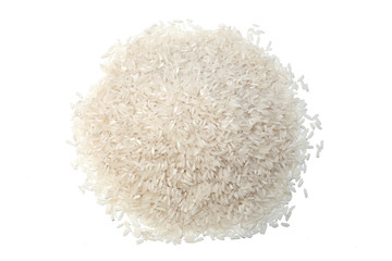 rice closeup on white background