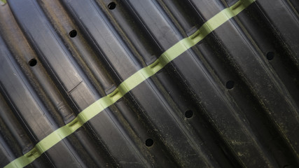 Close Isolated View Polyethylene Corrugated Drainage Pipe, Wall Type Single, Perforations Solid