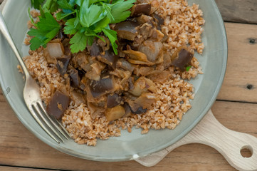 homemade meal with eggplant