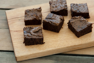 Fototapeta na wymiar fresh baked delicious brownies