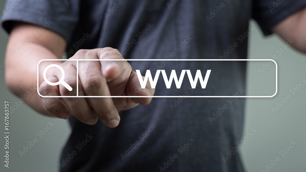 Poster www website online internet web page computer browser connection network concept to use www