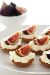 delicious tartlet closeup with fig