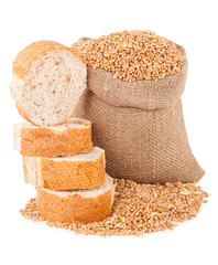  Bag with grain and bread