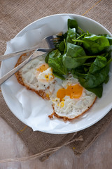 balanced meal with eggs and salad
