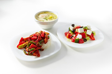 Lunch on White Background