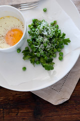 balanced meal with eggs and salad