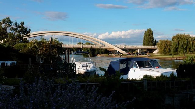view of Walton Bridge Shepperton over River Thames
