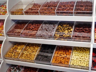 Selection of colorful candies and jellies