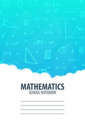 Mathematics School Notebook template. Back to School background. Education banner.