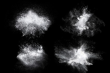 Set of dust powder clouds