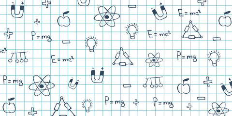 Physics subject. Back to School background. Education banner.