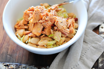 Homemade salad with tuna , balanced meal