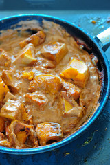 Roast butternut pumpkin and eggs