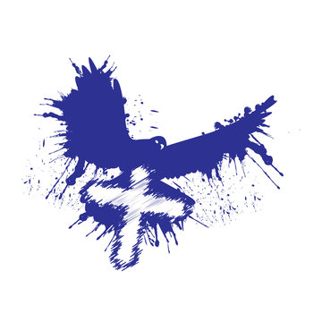 Grunge style dove. Pigeon with a cross. illustration vector.