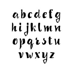 Vector Alphabet. Calligraphic font. Unique Custom Characters. Hand Lettering for Designs - logos, badges, postcards, posters, prints. Modern brush handwriting Typography.