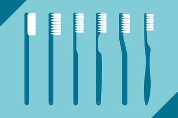 set of different toothbrush