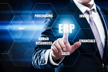 Enterprise Resource Planning ERP Corporate Company Management Business Internet Technology Concept