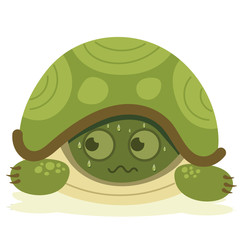 Fototapeta premium cartoon scared turtle