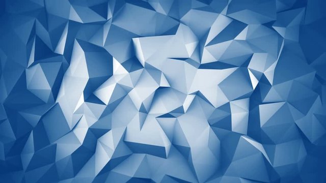 Blue low poly surface. Semless loop abstract 3D render animation. 4k UHD (3840x2160)
