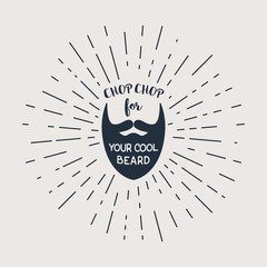 Vector beard with hipster lettering