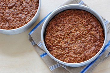 Homemade chocolate cake with cream