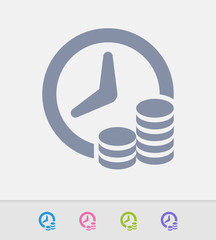 Time & Money - Granite Icons. A professional, pixel-perfect icon designed on a 32x32 pixel grid and redesigned on a 16x16 pixel grid for very small sizes