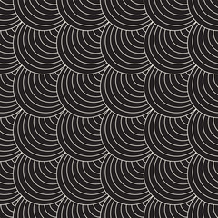 Vector Seamless Rounded Lines Pattern. Abstract Geometric Background Design. Circular Geometric Tiling Lattice