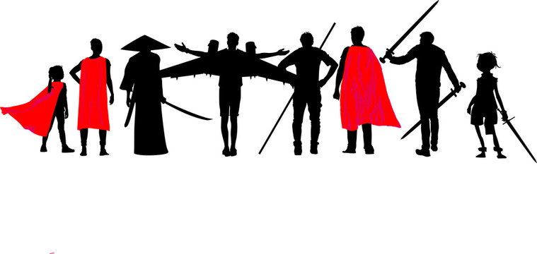 ヒーローの後ろ姿のシルエット Stock ベクター Adobe Stock