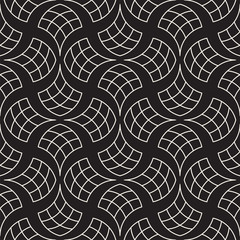 Vector Seamless Rounded Lines Pattern. Abstract Geometric Background Design. Circular Geometric Tiling Lattice