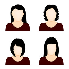 Woman icons set isolated on white background vector