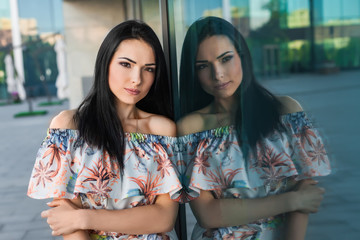 Fototapeta premium young girl in city