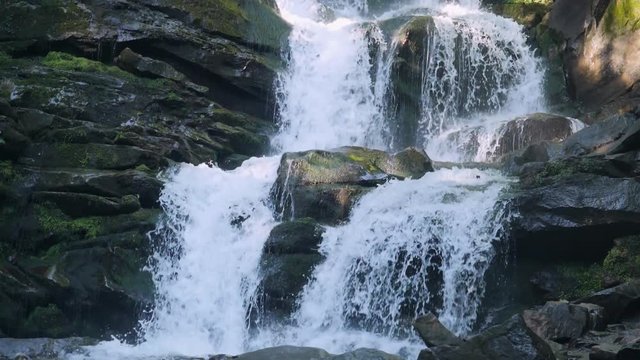 Carpatian waterfall Shipot slow motion, Pylypets, Podobovets,Ukraine 180 fps