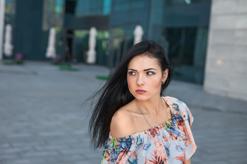 Fototapeta premium cute woman in city