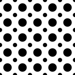 Seamless abstract monochrome polka dot pattern - vector background design from circles