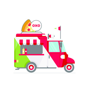 italian food truck icon vector illustration