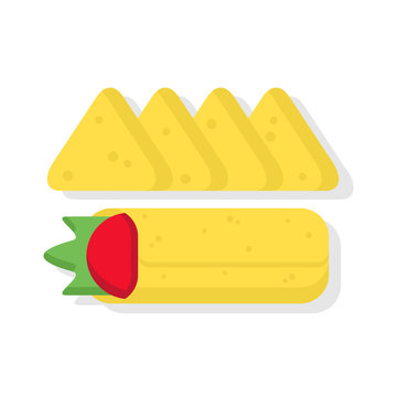 mexican food - tortilla & burrito icon vector illustration