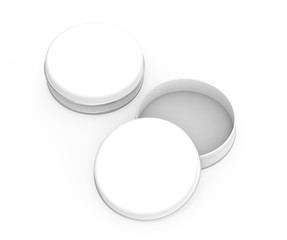 Short metal tin mockup