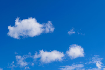 Background of blue sky and white clouds. Illustration of calm and peace of mind.