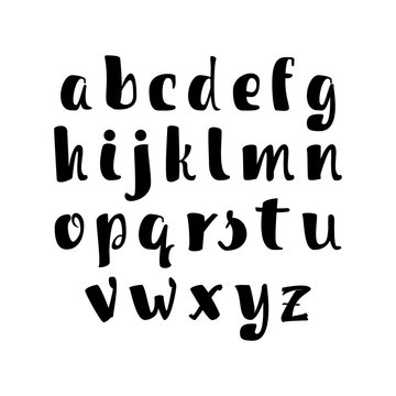 Vector Alphabet. Calligraphic font. Unique Custom Characters. Hand Lettering for Designs - logos, badges, postcards, posters, prints. Modern brush handwriting Typography.