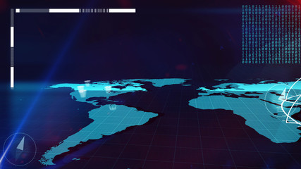 World Internet map with bits and columns on it