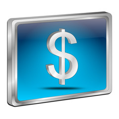 Button with Dollar sign - 3D illustration