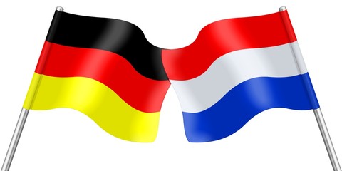 Flags. Germany and the Netherlands