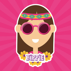 hippie woman concept peace and love