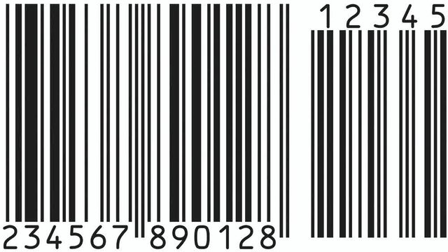 Detailed scanning of a barcode in slow motion, with the scanline light reading the bars.
