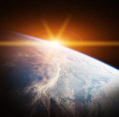 Planet Earth view 3D rendering elements of this image furnished by NASA